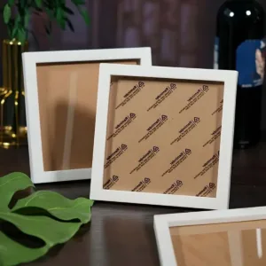 Cute White Plastic Square Picture Frame Self Mounting for Diamond Painting Cross Stitch Photo Frame