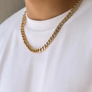 Simple Stainless Steel Cuban Chain Necklace for Men Gold Silver Color Metal Chain On The Neck Choker Jewelry Party Male DIY Gift