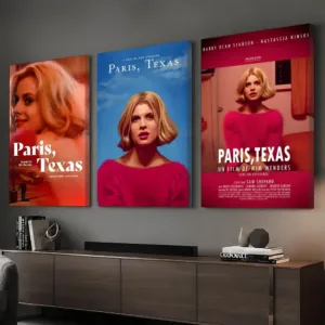 Classic Movie P_Paris T_Texas Framed Wall Painting Ready to Hang Canvas Wall Art Poster for Bedroom Living Room Home Decor Gift