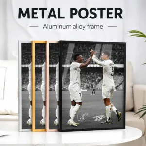 Vinicius Junior And Jude Bellingham Framed Metal Print Personalized Photo Victory Style Wall Art For Teen Bedroom Athlete Gift