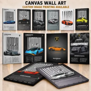 Lamborghini Framed Canvas Print Poster Personalized Photo Retro Road Culture Design Wall Art Suited For Home Office And Garage