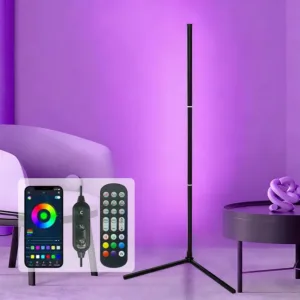 Smart RGBW LED Floor Lamp Bluetooth App 24key Remote Control Music Sync for Living Room Bedroom Gaming Room Corner Lighting USB