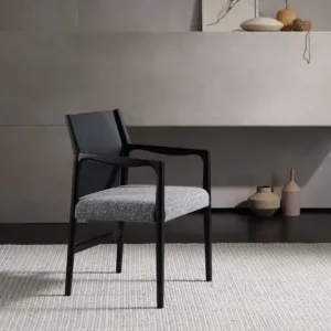 Black Luxury Dining Chair Armrest Upholstered Italian Nordic Dining Chair Lounge Armchair Relaxing Sillas De Comedor Furniture