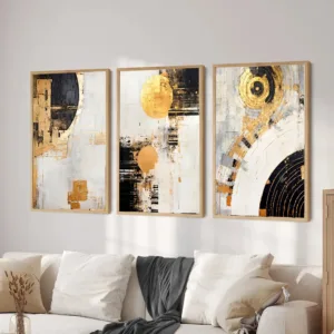 Abstract Black and Yellow Textured Painting Modern Abstract POP Geometry Wall Art Picture Living Room Porch Entrance Home Decor