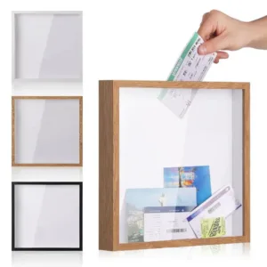 New Wall Mounted Travel Shadow Box Square Top Loading Ticket Shadow Box Transparent Simple Ticket Stub Memory Frame Home Decor
