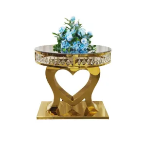 Customized Stainless Steel Creative Double Crystal Cake Table Display Stand Hotel Banquet Household Dining Table and Chairs