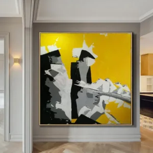 Large Painting On Canvas Oversize Painting Colorful Painting Black Painting White Painting Yellow Painting On Canvas