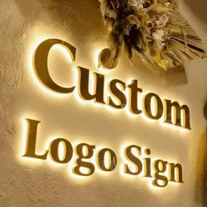 Custom 3D Metal Letter LED Illuminated Signage - Backlit Halo Front Lit Wall Logo for Indoor Outdoor Commercial Business Decor