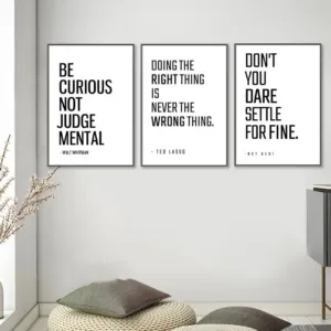 Ted Lasso Believe Quote Poster Yellow Motivational Canvas Print for Home Room Decor Minimalist Wall Art