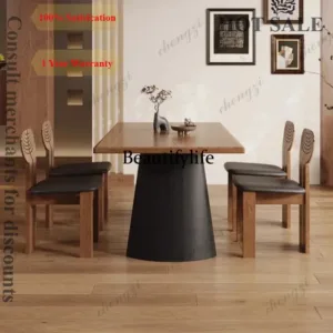C139 Wood Brown Decor Dining Table Set Design Modern Mid Century French Dining Table Luxury Restaurant Mesa De Jantar