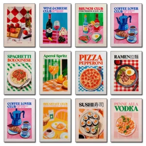 Modern Delicious Food Coffee Sushi Ramen Kitchen Art Colorful Poster Canvas Paintings Wall Art Pictures Kitchen Cafe Home Decor