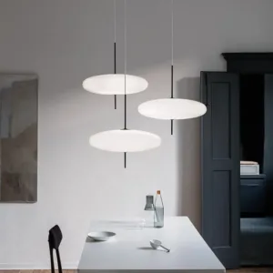 Nordic acrylic pendant light LED black and white flying saucer pendant light for restaurants, living rooms, bedrooms, and bars