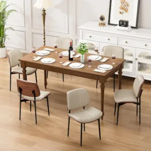 Set of 2 Mid Century Modern PU Leather Upholstered Accent Dining Chairs for Kitchen & Dining Room, Custom