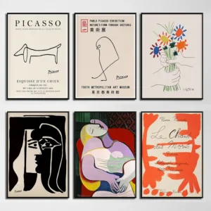 Pablo Picasso Cubism Abstract Sketch Vintage Line drawing Canvas Painting Wall Art Poster Picture Home Decor Mural Cuadros