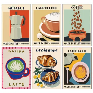 5D DIY Diamond Art Painting Coffee Dessert Picture Diamond Mosaic Embroidery Cartoon Cross Stitch Kits Kitchen Home Decor Gifts