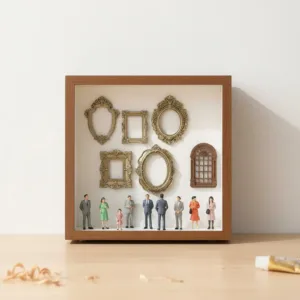 DIY Mini Museum Silhouette Box Creative Memory Display Kit With Mini Figurines Gold Frames Mini Museum Photo Album 1pcs 2026 New