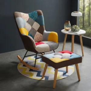 Nordic Rocking Armchair Comfortable Living Room Chair Leisure Balcony Household Single Sofa Furniture Modern Relaxation Seat