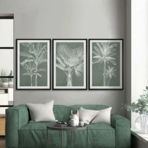 Modern Minimalist Botanical Canvas Print Wall Art Tropical Palm Tree Banana Leaf Poster Pictures Living Room Home Decor