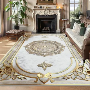 Luxury Golden Marble Style Living Room Carpet Fluffy Soft Decoration Bedroom Large Size Rugs Sofa Area Non-slip Washable Mats