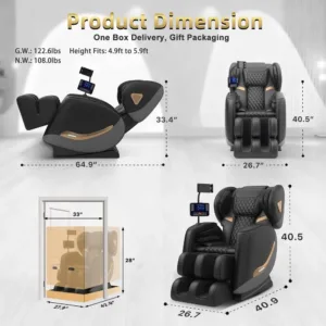 2026 Massage Chair Full Body, Zero Gravity Massage Chair Recliner - Upgraded 10-Point Roller, Heating, Airbags,, Customized