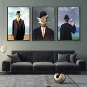 Rene Magritte Canvas Painting Surrealism Classic Artwork Reproduction Posters Print Wall Art Picture for Living Room Home Decor