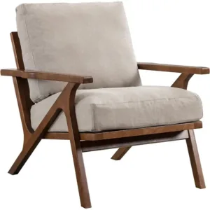 -Century ern Accent Chair, Comy Upholstered Lounge Armchair with Removable Cushions & Solid Wood e, Reading Chair or Living Room