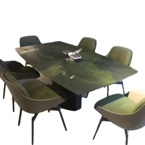 #Extendable Marble Dinning Table Set 8 Chairs Dining Room Furniture Table and Chairs Foldable Dining Table Set for 8