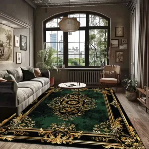 American Style Luxury Green Fluffy Soft Carpet Home Bedroom Sofa Area Rugs Non-slip Cloakroom Doorway Floor Mats Customizable
