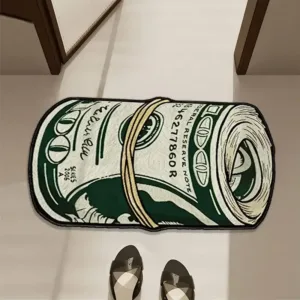 VIKAMA Creative Dollar Rug, Comfortable Non-Slip Indoor Area Mat, Bedside Rug For Bedroom, Bathroom Foot Mat Home Decor