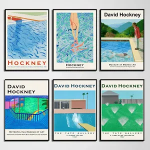 1pc frameless Canvas Painting David Hockney Art Exhibition Modern Minimalist Abstract Poster Print Canvas Printing Wall Art Pict