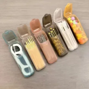 Mini Portable Storage Box with Compartments Travel Small Parts Organizer for Pill Toothpick Dental Floss Jewelry