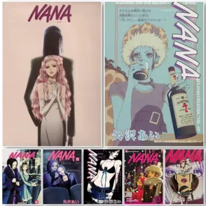 Nana Retro Poster Decor Canvas Art Painting Wall Art Pictures HD Prints Japan Anime Role Figure for Living Room Home Decorati
