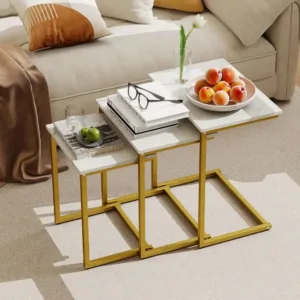 PCS Nesting Coffee End Table Set Stacking Side Nightstand Living Room