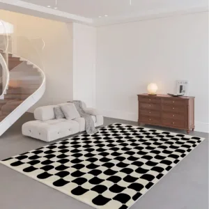 Fashion Style Carpet for Living Room Geometric Striped Decor Home Large Area Sofa Black White Rugs Bedroom Plush Non-slip Mat