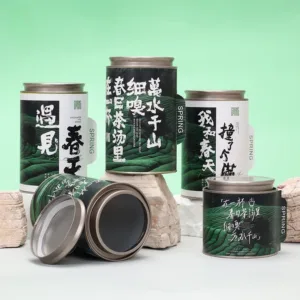 Tea packaging can Longjing Biluochun green tea sealed round can packaging, wine cabinet decorative can
