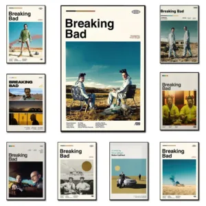 Pop TV Play Breaking Bad Canvas Art Posters Vintage Wall Decor Walter White Film Stills Prints Painting For Living Room Mural