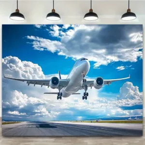 Aviation Airplane Runway Tapestry Polyester Wall Hanging Boho Party Decor Birthday Anniversary Garden Event Backdrop