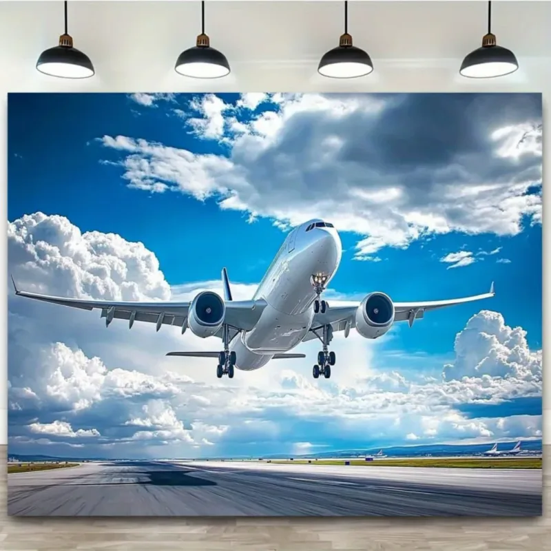 Aviation Airplane Runway Tapestry Polyester Wall Hanging Boho Party Decor Birthday Anniversary Garden Event Backdrop