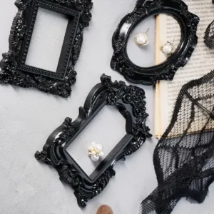 1Pcs European-style Resin Material Black-edged Prop Photo Frame, DIY Wall Decoration, Suitable For Props