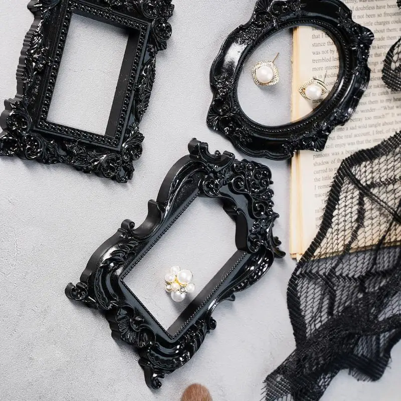 1Pcs European-style Resin Material Black-edged Prop Photo Frame, DIY Wall Decoration, Suitable For Props