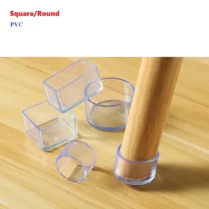Non-Slip Chair Legs Caps Transparent PVC Round Table Chair Foot Cover Thicken Furniture Floor Protector Pads Leveling Feet