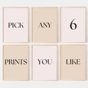 Pick Any 6 Prints, Custom Gallery Wall Set Personalized Wall Art, Wall Paintings Decoration Friend Life Room Decoration Artwork