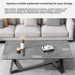 Coffee table Italian light luxury living room sofa tea table marble pattern small low table small apartment edge table