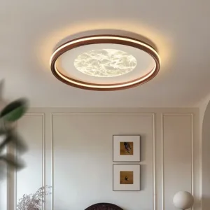 LED antique style living room, dining room, bedroom ceiling light, simple cloud and fog eye protection walnut sky flower light