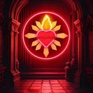 Gothic Sacred Heart Neon Sign, Custom LED Wall Art Decor for Goth Room Home Bar Halloween Party Decoration