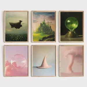 Classic Fantasy Movie Wizard Glinda Pink Bubble Emerald City Hour Glass Poster Canvas Painting Wall Pictures Home Room Decor