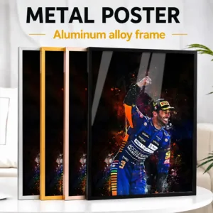 Formula Racing Framed Metal Print Customized Photo High Speed Grand Prix Style Wall Art For Man Cave Special Housewarming Gift