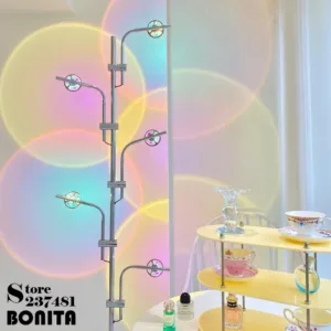 Modern Sunset Floor Lamp with 7 Colored Films & Angle Rotating, Mood Standing Lamp for Living Room Bedroom Hotel Decor Lighting