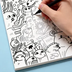 A Healing Decompression Coloring Book, 24 Pages, Themes As Small Animals/monsters/flowers, Zen Winding Pattern Line Drawing Copy
