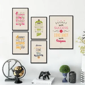 Motivational Posters Inspirational Quote In English Wall Art Decorative Painting Home Room Office Classroom Creative Decoration